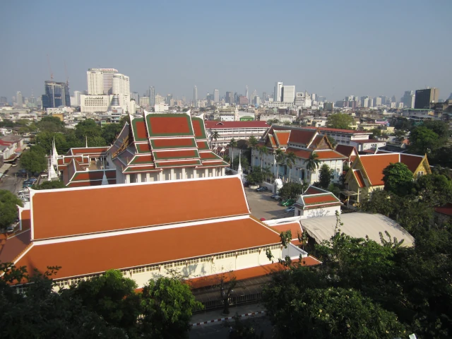 ワットサケットの上の方から見たバンコクの風景