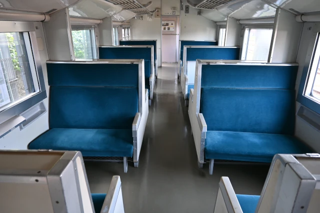 九州鉄道記念館の581系の座席の様子