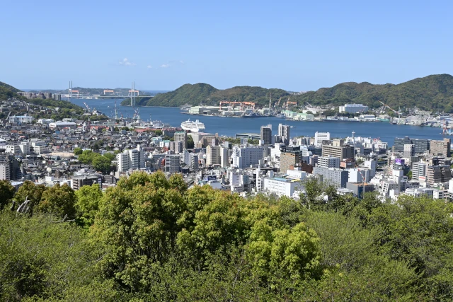 風頭公園展望台から見た長崎の風景
