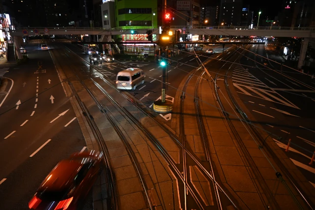 長崎駅前電停近くの線路