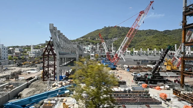 建設中の長崎スタジアムシティ