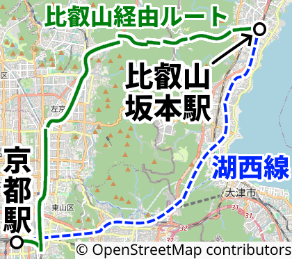 京都駅から琵琶湖への2種類のルート紹介