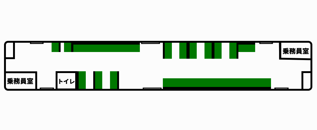 JR四国1000形のシートマップ風画像