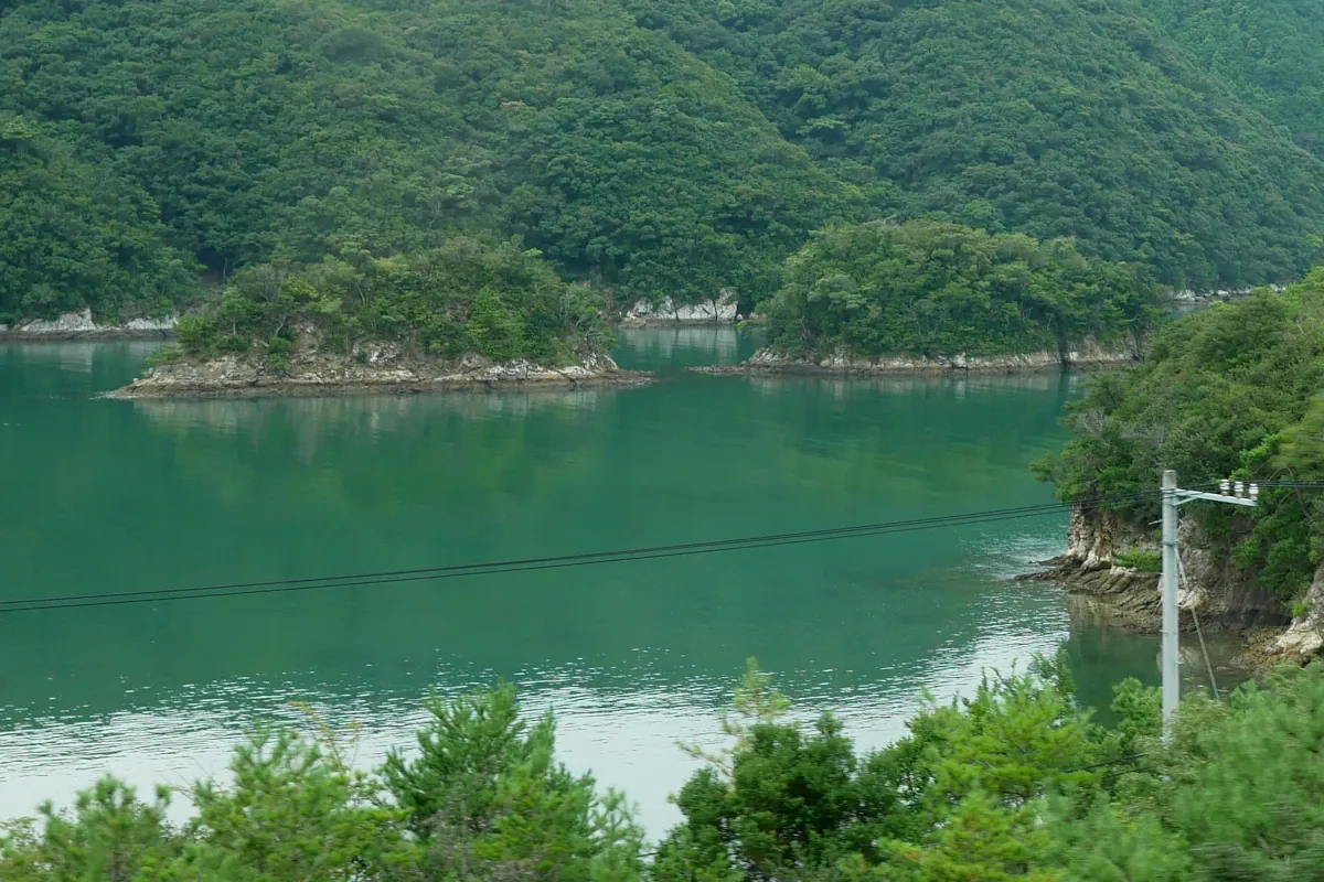 DMVから見た那佐湾の二子島
