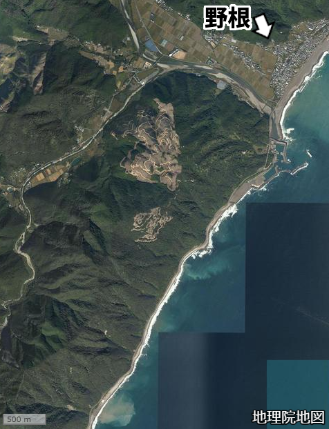 野根付近の航空写真